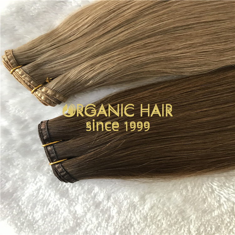 Full cuticle hybrid flat wefts hair extensions H152